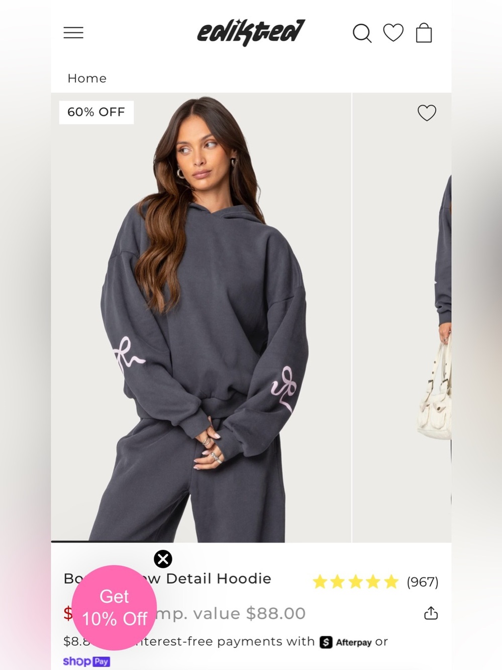 Edikted Bonney Bow Hoodie